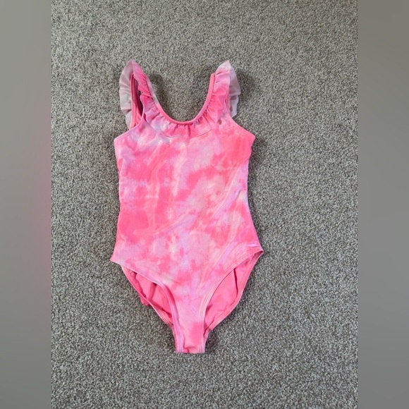 Like new GAP Kids One-Piece Swimsuit – ruffled Tie-Dye Pink – XL - Picture 1 of 5